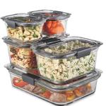 Rubbermaid 2125081 Set 5 Contenedores Alimentos Tapa Segura Apilables Microondable