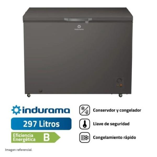 Indurama CI-320DG Congeladora 297L Defrost Sistema No Frost Ahorro Energético Gris