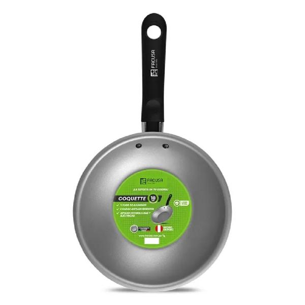 Facusa Sartén EH-SAR-COQ-18 18 cm Antiadherente Aluminio Forjado Negro
