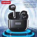 Audífonos Lenovo LP40 Inalámbricos 13mm Drivers Estéreo HD Batería 400mAh IPX5 Negro