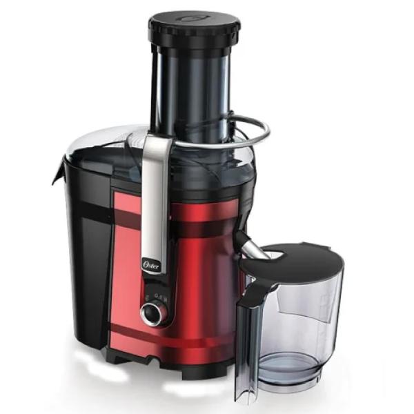 Oster FPSTJE318R Extractor de Jugos 800W 3 Velocidades Sistema Antigoteo Filtro Acero Inoxidable