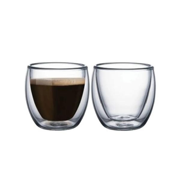 Juego 2 Tazas Café Tramontina 90294057 0.11 Lt Vidrio Templado Multiusos Transparente