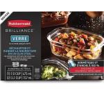 Rubbermaid Brilliance Pack 3 Recipientes Vidrio 3.2L+1.4L+0.7L Tecnología FreshSeal - 2118304
