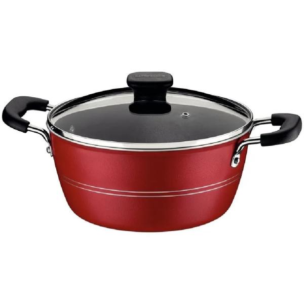 Tramontina 20402-724 Olla 24cm Sicilia Antiadherente PFOA Free Tapa Hermética Rojo