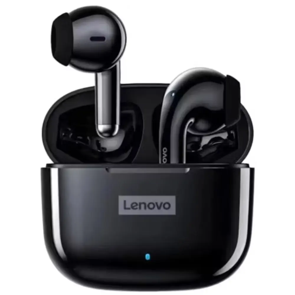 Audífonos Lenovo LP40 Inalámbricos 13mm Drivers Estéreo HD Batería 400mAh IPX5 Negro