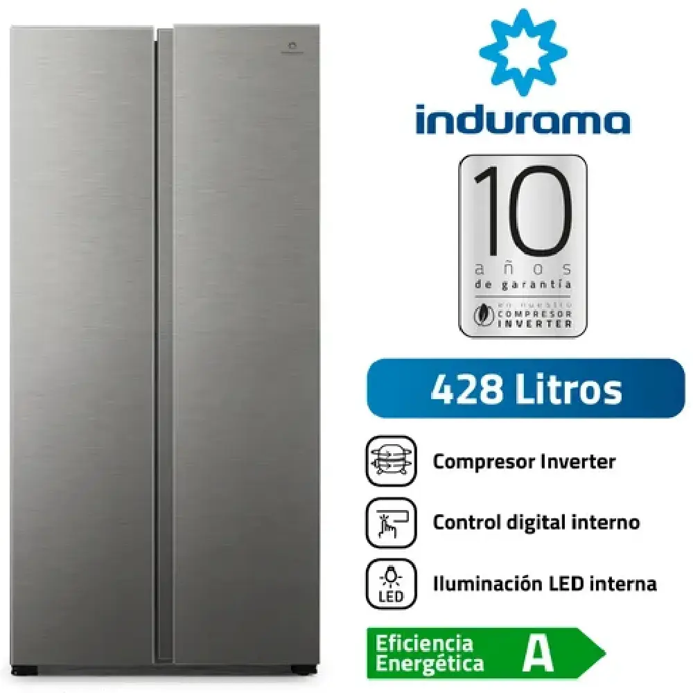 Indurama RI-769 No Frost 428L 2 Puertas Inverter A++ Plateado
