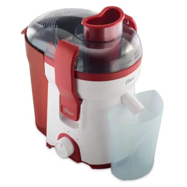 Oster FPSTJE316R Extractor de Jugos 800W 3 Velocidades Sistema Antigoteo Filtro de Acero Rojo