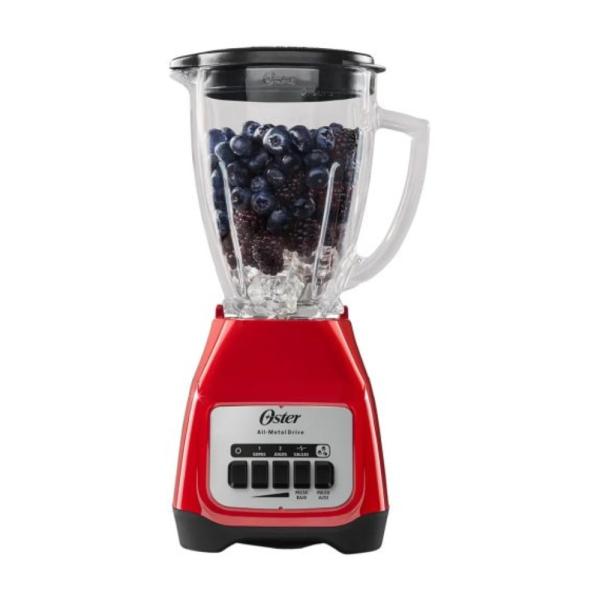 Oster BLSTKAGRPB Licuadora 2 Velocidades 250W Vaso Vidrio 1Litro Pulso Rojo