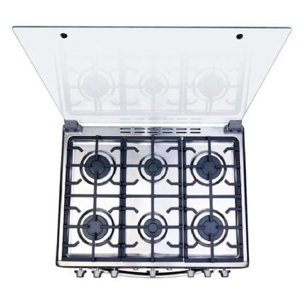 Indurama Parma Zafiro Cocina a Gas 6 Hornillas Inoxidable Encendido Automático