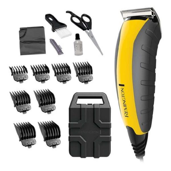 Máquina Cortar Cabello Remington HC5850 Cuchillas Titanio Recargable USB 5 Velocidades Amarillo
