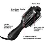Revlon RVDR5222TLA2 Cepillo Profesional Iónico 3 Temperaturas Tecnología Anti-Frizz Negro