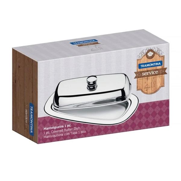 Mantequillera Service 10109020 Capacidad 500ml Material Duradero Fácil Limpieza Ideal Cocina Plateado