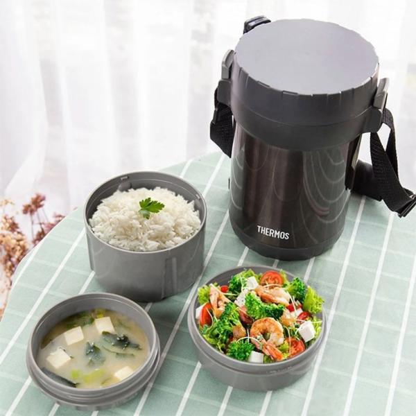 Termo Acero Térmico Alimentación Compartimentos 1.3Lt Aislación Avanzada Plateado