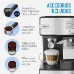 Oster Prima Latte BVSTEM6603SS Cafetera Automática 19 Bares Sistema Thermoblock Espresso Perfecto Plateado