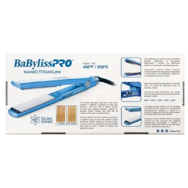 Babyliss Pro Alisadora Dual Ionic 220V 1.5" Placas Cerámicas Tecnología Iónica Profesional Negro
