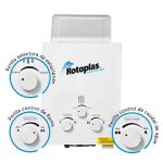 Rotoplas Terma a Gas Ecoflaming GN 10L Ahorro de Energía Encendido Piezoeléctrico Panel Solar Blanco