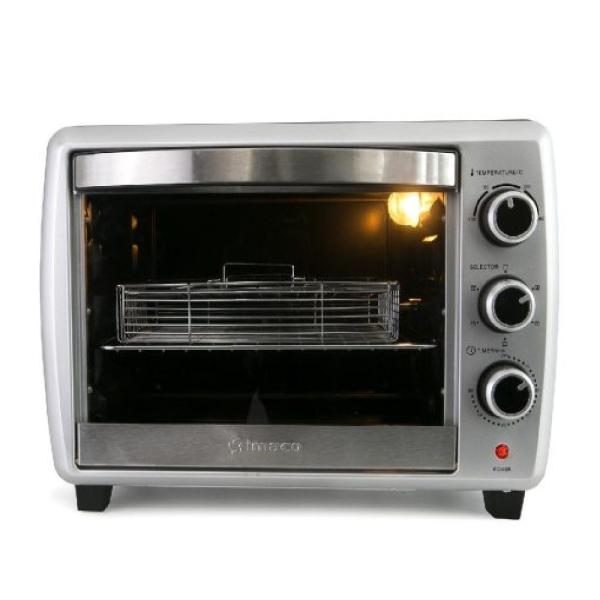 Imaco HEB25R Horno Eléctrico Rosticero 25L 1500W Parrilla Doble Termostato Ajustable Plateado