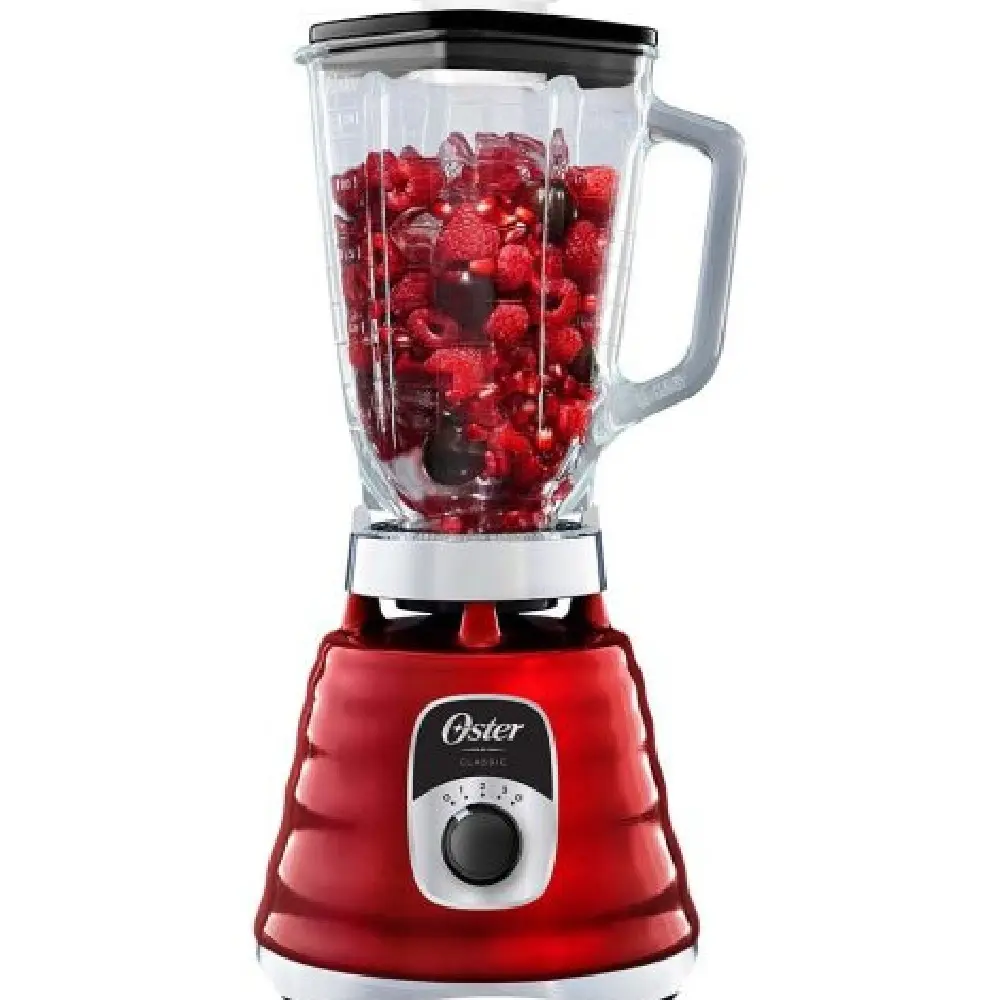 Oster BLST4126R-053 Licuadora Clásica 3 Velocidades 450W Vaso Vidrio 1.25L Rojo