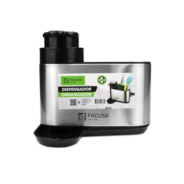 Facusa Dispensador para Lavadero Acero Inoxidable 10261018 Resistente a la Corrosión Práctico y Duradero Plateado