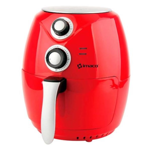 Imaco AF2614R Freidora de Aire 2.6L 1400W Digital con Timer Ajustable 8 Presets Rojo