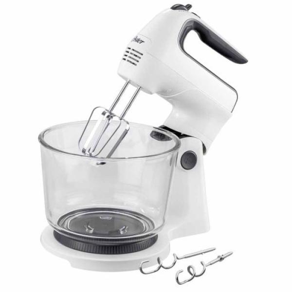 Oster FPSTHS3611-053 Batidora Mano y Pedestal 250W 5 Velocidades Turbo Vaso Vidrio 1L Blanco