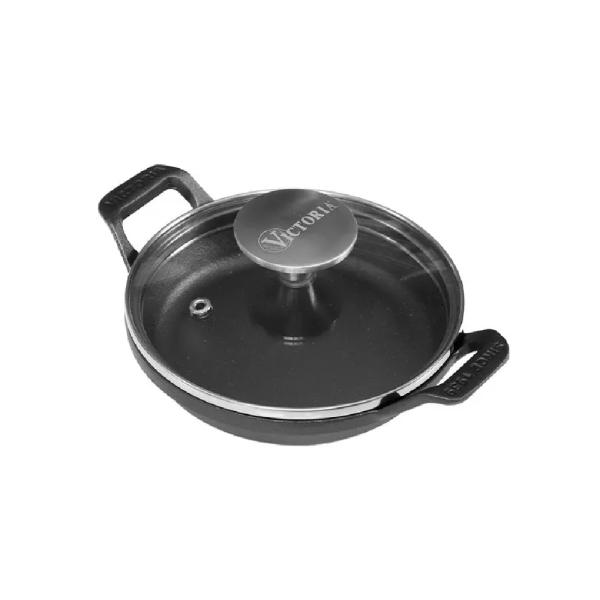 Cazuela Esmaltada UNSA 14cm Antiadherente H Fundido + Tapa Vidrio - 55148006