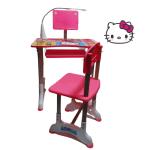 Sanrio Hello Kitty Escritorio Ergonómico Infantil con Luz LED Integrada y Estante Ajustable - Rosa