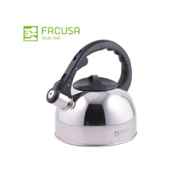 Tetera Facusa Clásica 2.5 Litros Acero Inoxidable Gradado Resistente Base Inductora