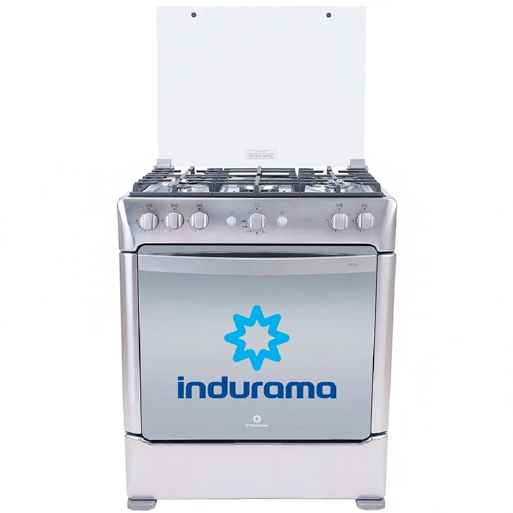 Cocina a Gas Indurama Cirella 5 Quemadores 22.5K BTU Parrilla Extraíble Croma