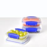 Set 3 Tuppers 200ml Cierre Seguro Apilables Microondable - 2159681