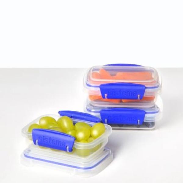 Set 3 Tuppers 200ml Cierre Seguro Apilables Microondable - 2159681