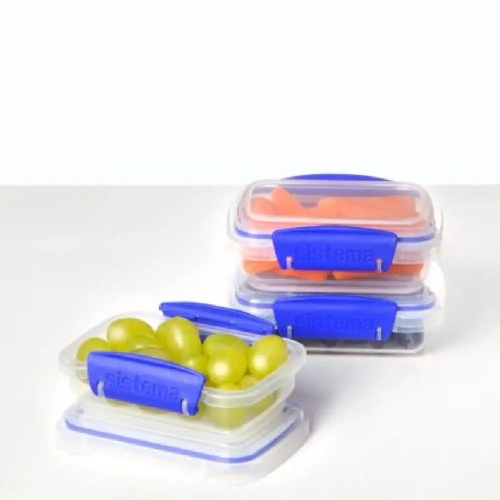 Set 3 Tuppers 200ml Cierre Seguro Apilables Microondable - 2159681