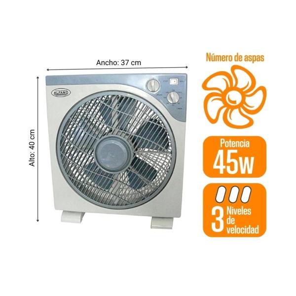 Blanco Furni BF-1210-12 50W Ventilador Recirculante 12" 3 Velocidades Ajustables