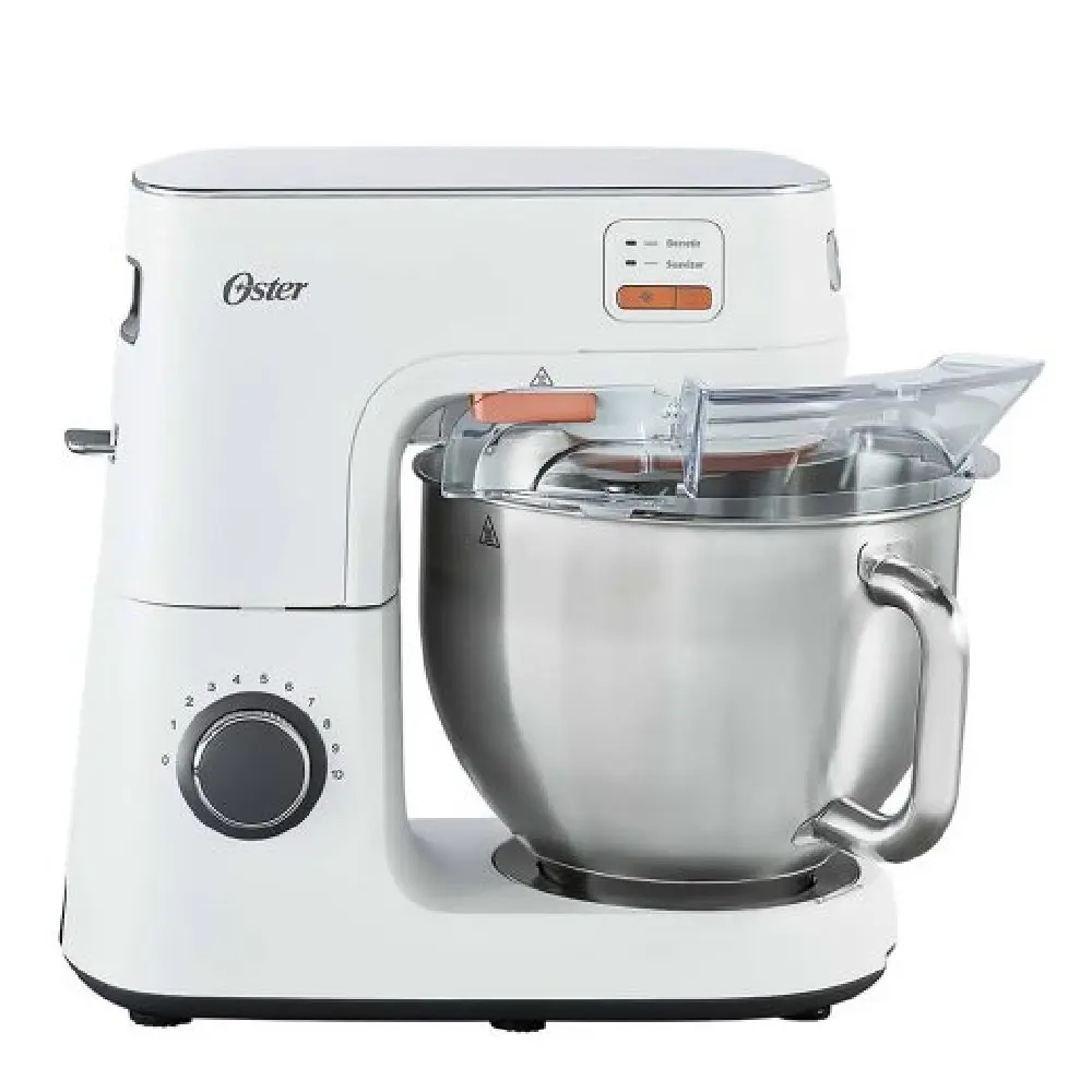 Oster FPSTSMPL4W 5.2L HeatSoft Batidora Planetaria 500W 5 Velocidades + Tazón de Acero Blanco