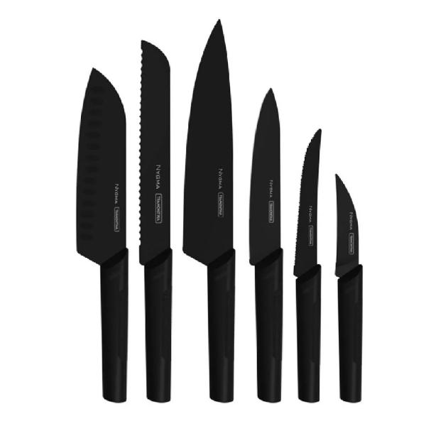 Tramontina Ace Inox NYGMA 6 Piezas Acero Inoxidable 18/10 Mangos Ergonómicos Negro