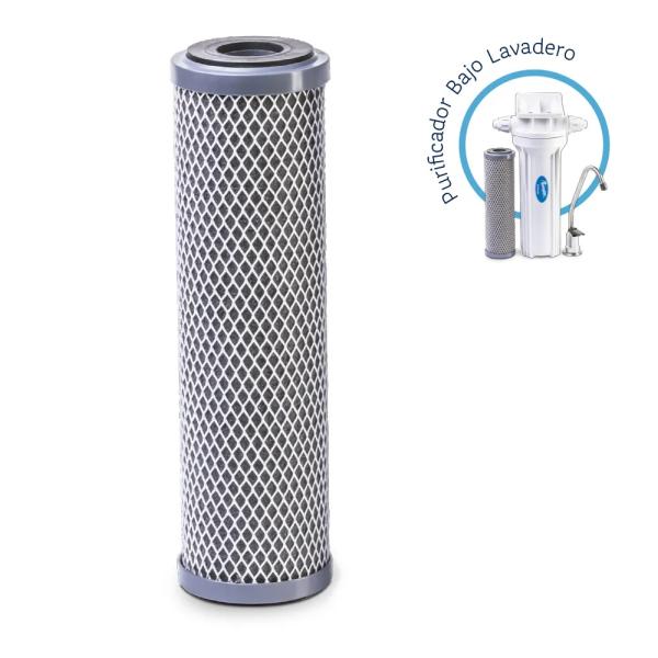 Rotoplas Cartucho Purificador Agua 10L Filtro Sedimentos Carbón Activado Elimina Bacterias - 300002