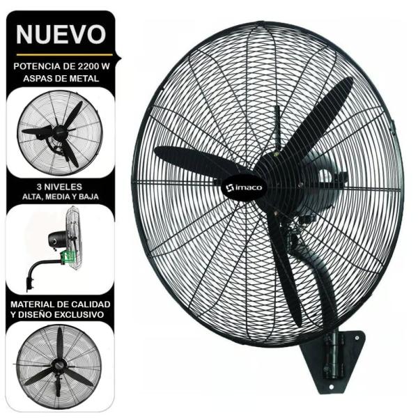 Imaco WF2630 Ventilador de Pared Semi-Industrial 26" 90W 3 Velocidades Ajustables Flujo de Aire Potente