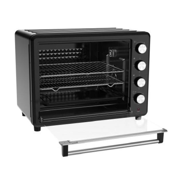 Horno Eléctrico Imaco Modelo HEB60R 2000W 66L Termostato 250°C Puerta Vidrio Templado Plateado