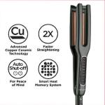 Revlon RVST2204N1 Alisadora Profesional 220V Placas de Cobre Anti-Frizz Negro