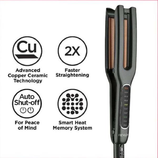 Revlon RVST2204N1 Alisadora Profesional 220V Placas de Cobre Anti-Frizz Negro
