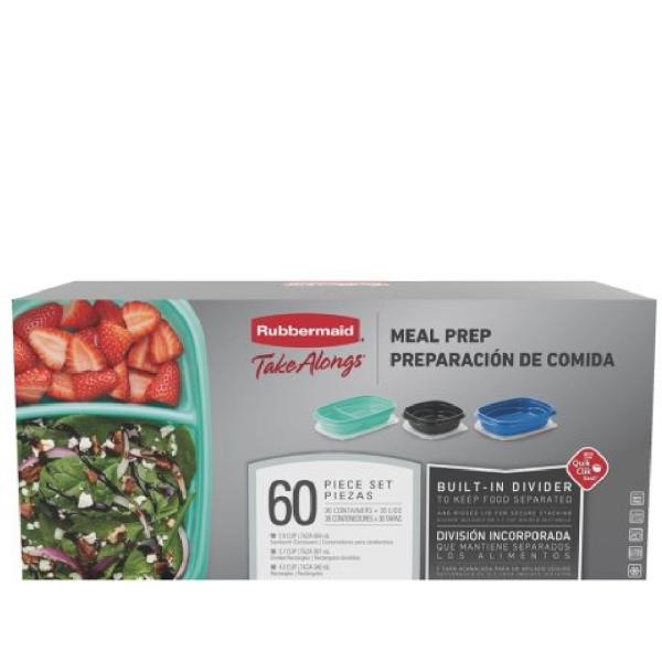 Rubbermaid Set 30 Contenedores 100% Sellado Sin Fugas Microondable