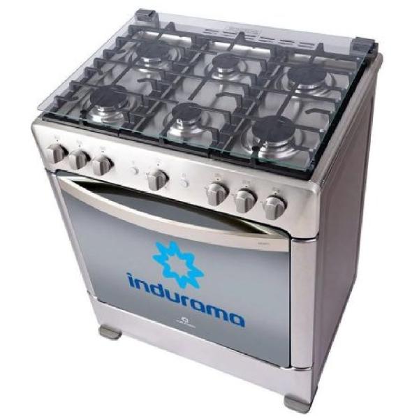 Indurama Parma Zafiro Cocina a Gas 6 Hornillas Inoxidable Encendido Automático