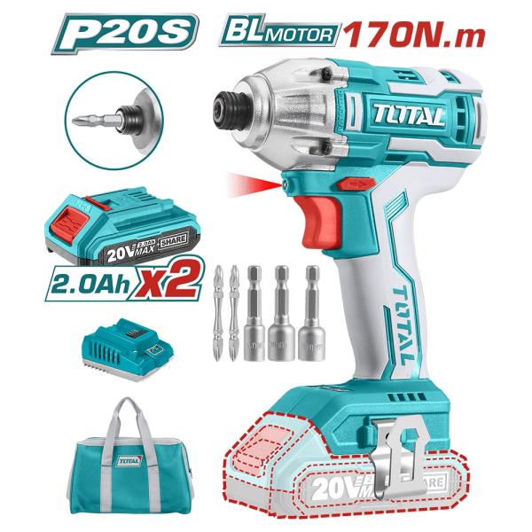 Makita Atornillador Impacto 20V Hex 6.35" 170Nm Brushless 3300BPM 2.0Ah Industrial