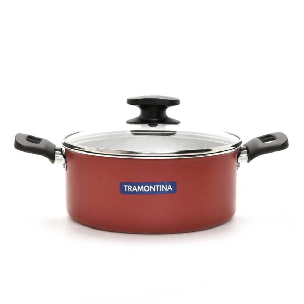 Tramontina Victoria 38 Piezas Antiadherente Starflon Tapas Vidrio Mangos Antitérmicos Rojo