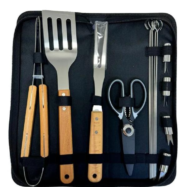 Uysa Set Utensilios Parrillero X15 Piezas Acero Inoxidable- 10390073