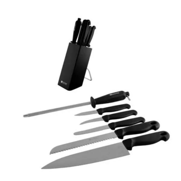 FACUSA Juego de Cuchillos x6 M&P Acero Inoxidable 18/10 Mangos Ergonómicos Plateado