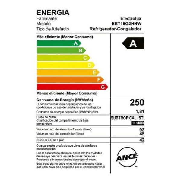 Refrigeradora Electrolux Cold Fresh 180L ERT18G2HNW No Frost Control Digital Blanco