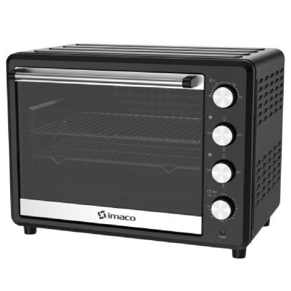 Horno Eléctrico Imaco Modelo HEB60R 2000W 66L Termostato 250°C Puerta Vidrio Templado Plateado
