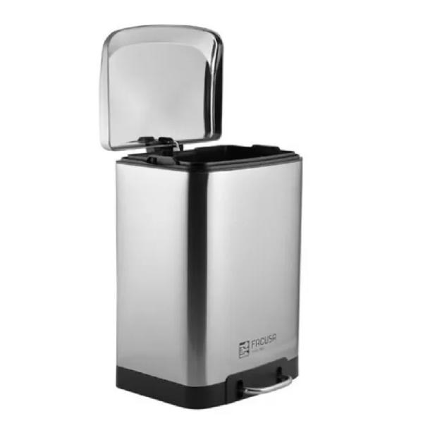 Papelera Facusa 984070301 3 Litros Acero Inoxidable Pedal Suave Fácil Limpieza Plateado