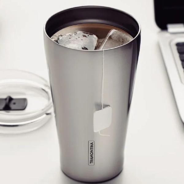 Tramontina Vaso Térmico Exata 550ml Acero Inoxidable Doble Pared Tapa Hermética